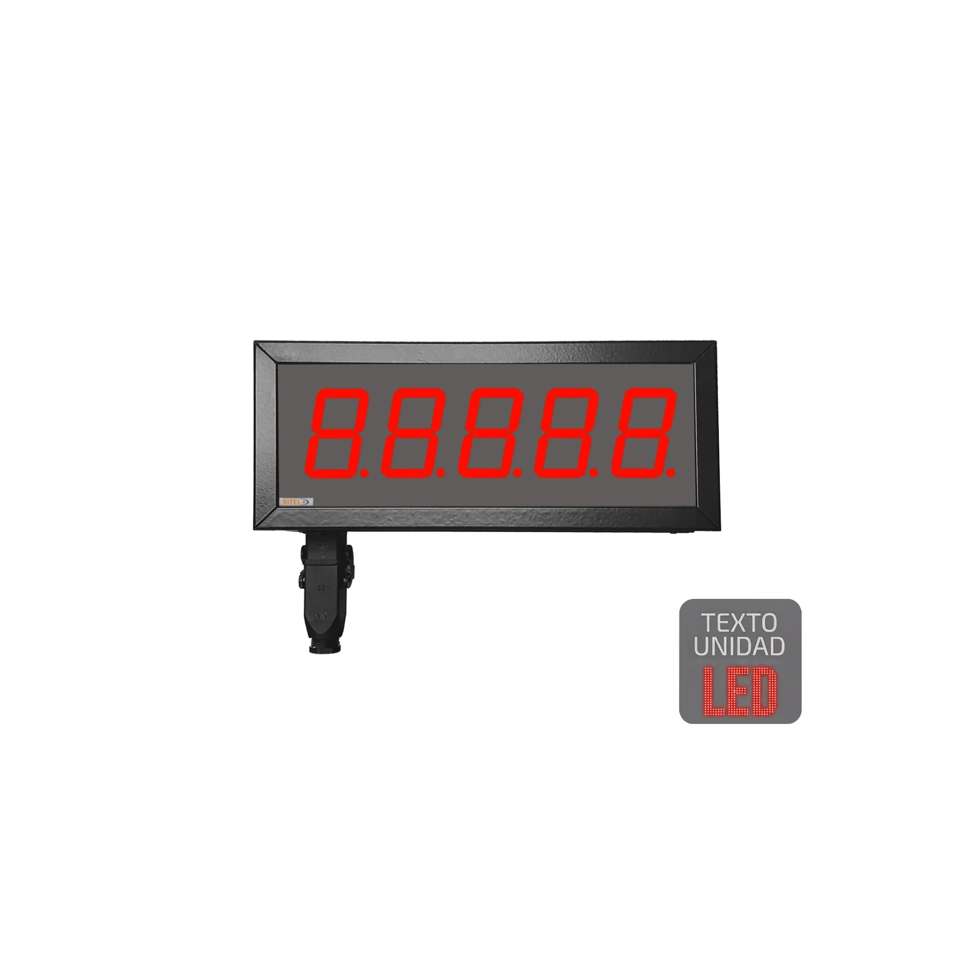 Visualizador numérico 57mm, 5 dígitos, PROCESO, IP65, Texto LED